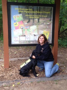 Wendy on one of her many trips to Virginia and West Virginia for training with Debby Kay, her scent training mentor.